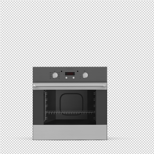 Изометрическая кухонная плита 3d визуализации