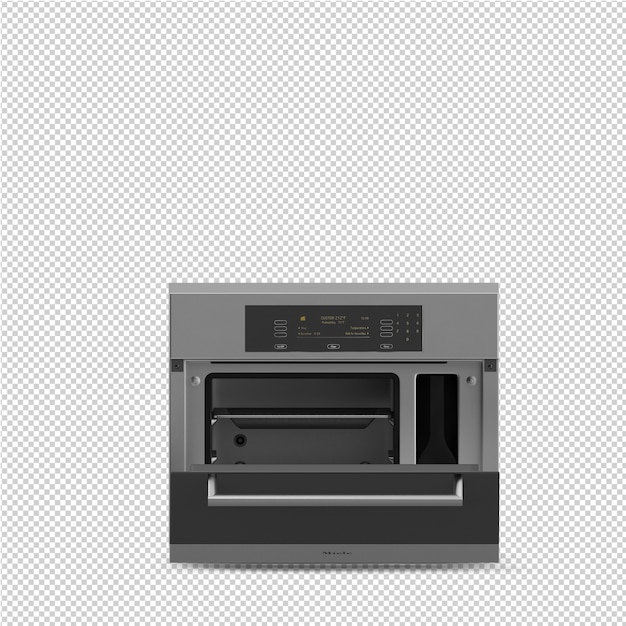PSD isometric kitchen range 3d render