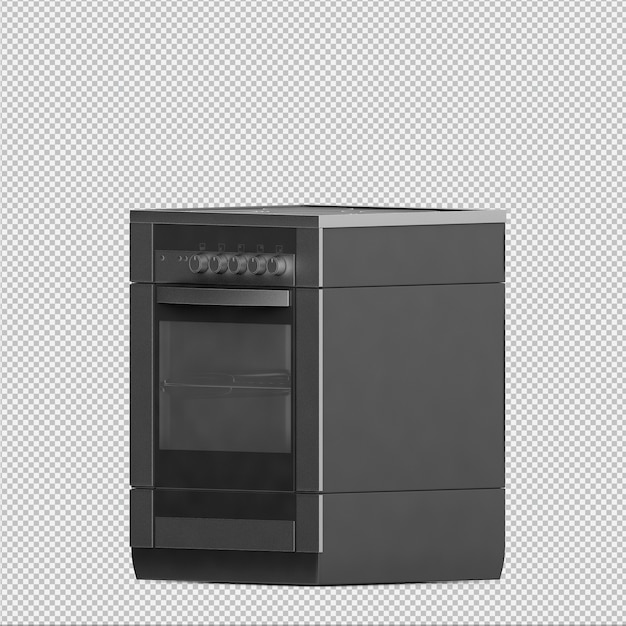 Isometric kitchen range 3d render