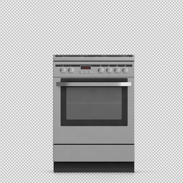 PSD isometric kitchen range 3d render