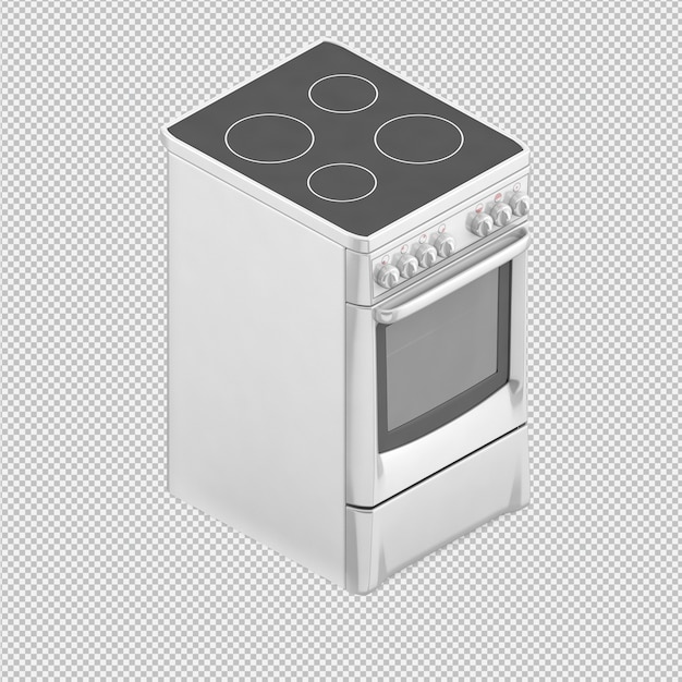 Isometric kitchen range 3D render