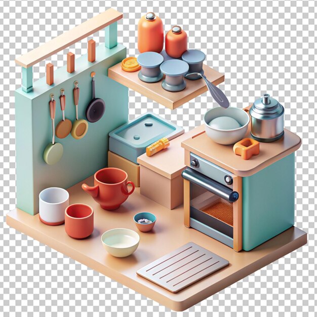 PSD isometric kitchen