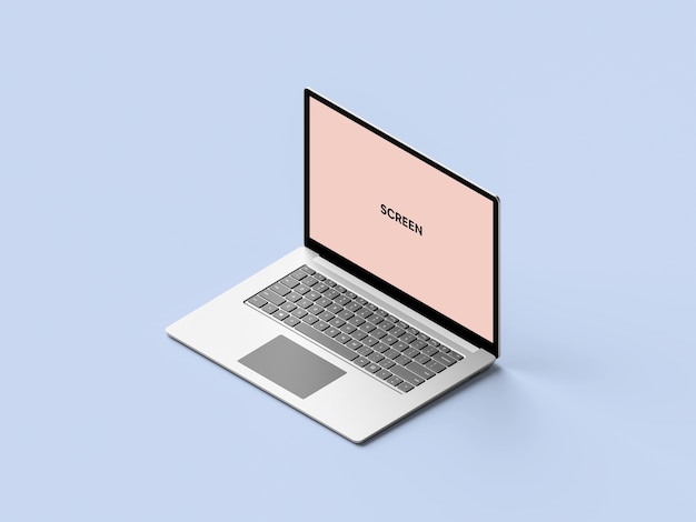 PSD mockup di laptop isometrico