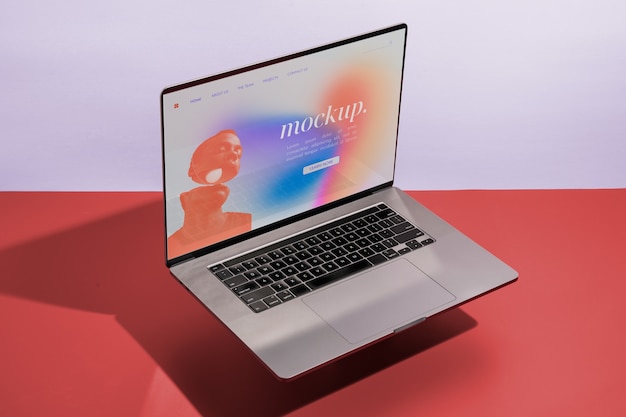 PSD isometric laptop mockup