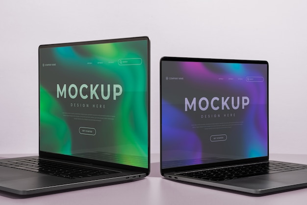 PSD isometric laptop mockup