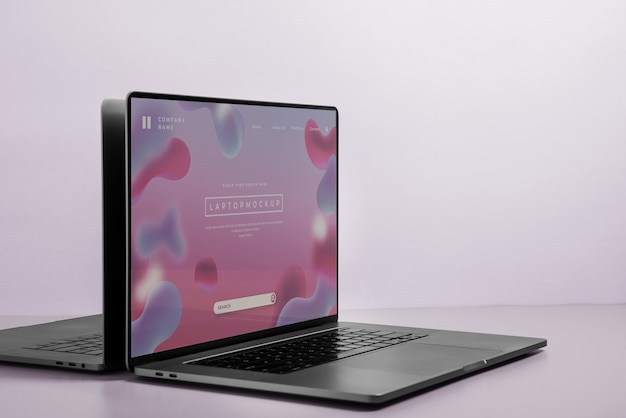 PSD isometric laptop mockup