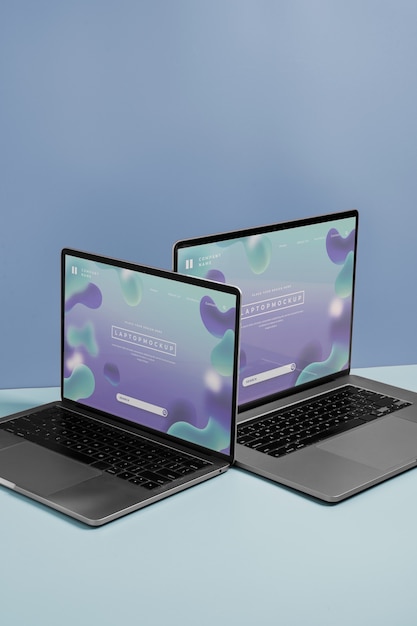 PSD isometric laptop mockup