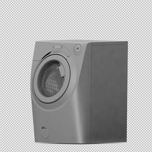PSD isometric laundry machine 3d render