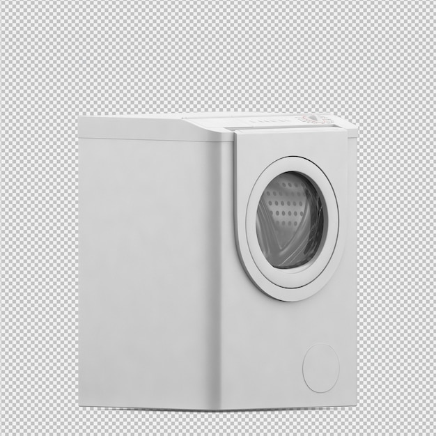 Isometric laundry machine 3d render