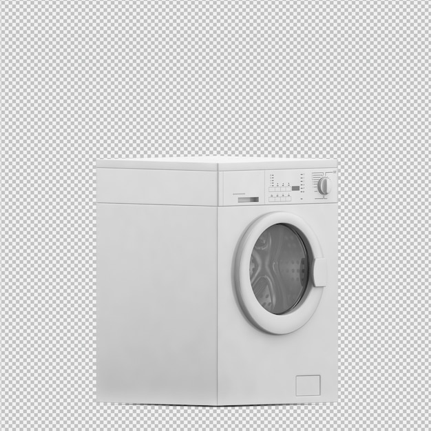 PSD isometric laundry machine 3d render