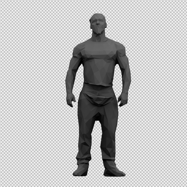 Isometric male 3D render