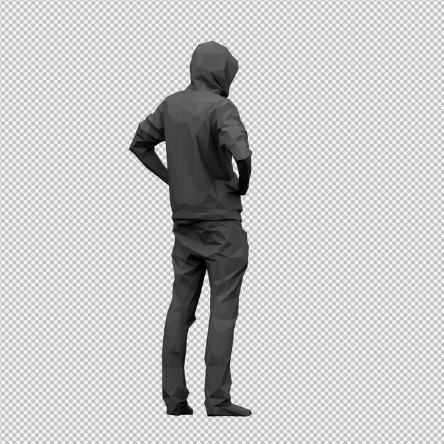 PSD isometric male 3d render