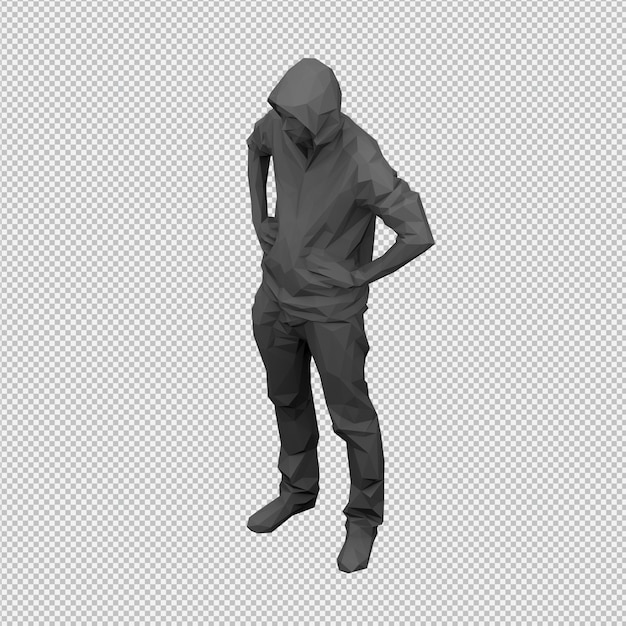 PSD isometric male 3d render