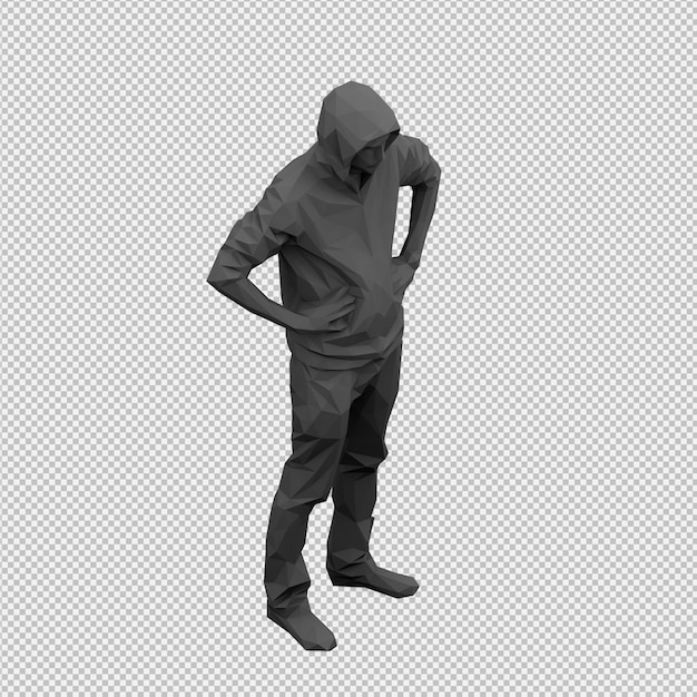 PSD isometric male 3d render