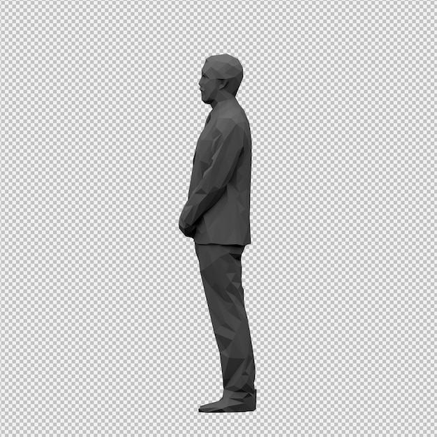 isometric male 3d render