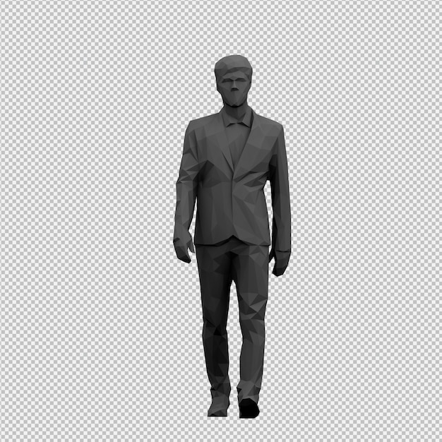 PSD isometric male 3d render