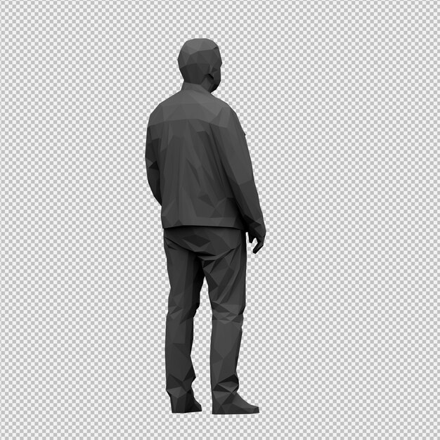 PSD isometric male 3d render