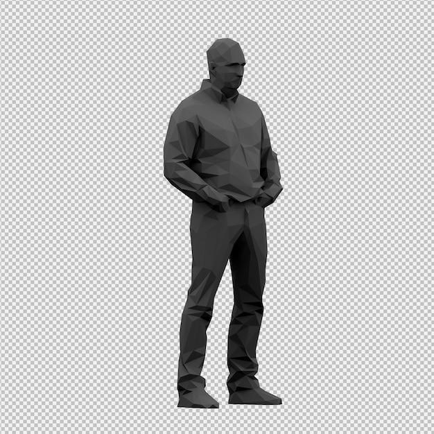 PSD isometric male 3d render