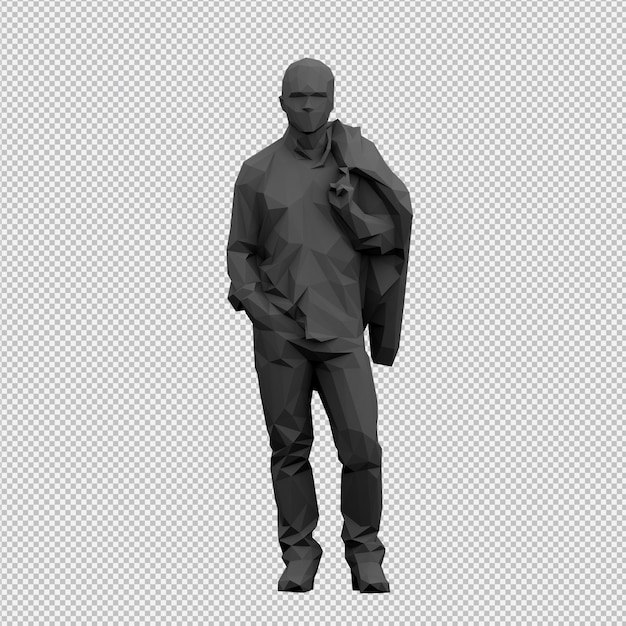 Isometric male 3d render