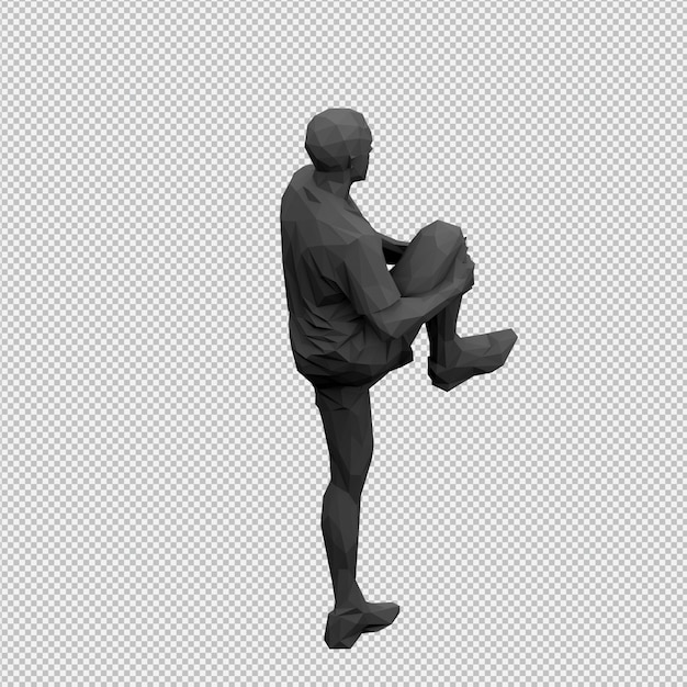 Isometric male 3d render