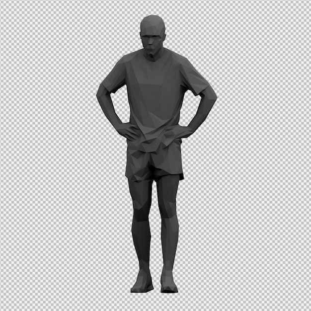 PSD isometric male 3d render