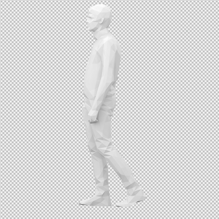 PSD изометрические мужской 3d визуализации