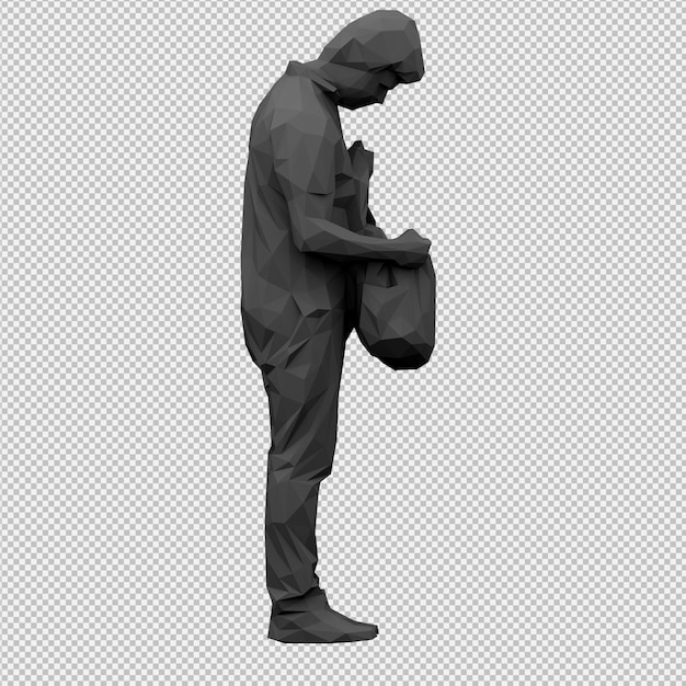 Isometric male 3D render