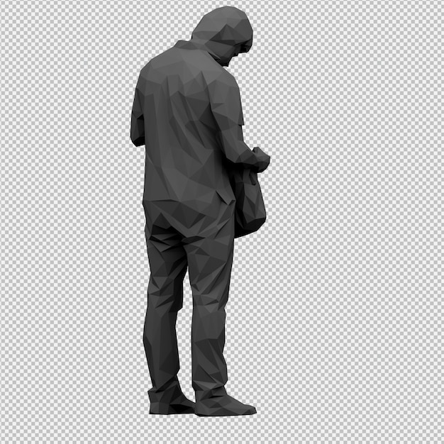 PSD 等尺性男性3 dレンダリング