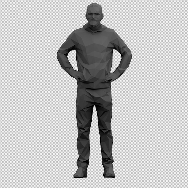 Isometric male 3d render