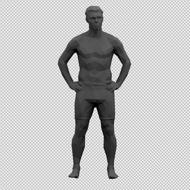 isometric male 3d render