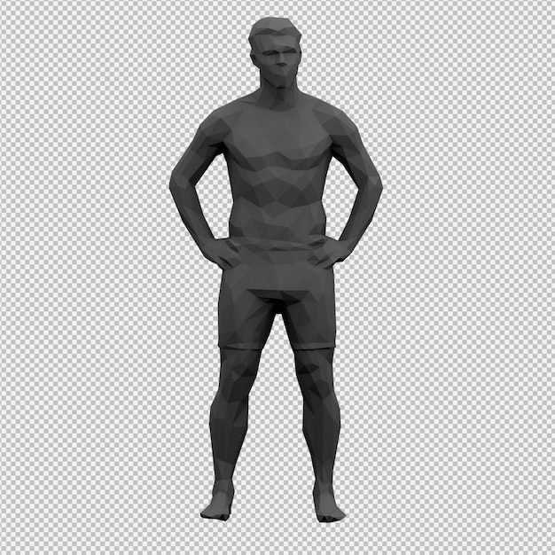 Isometric male 3d render