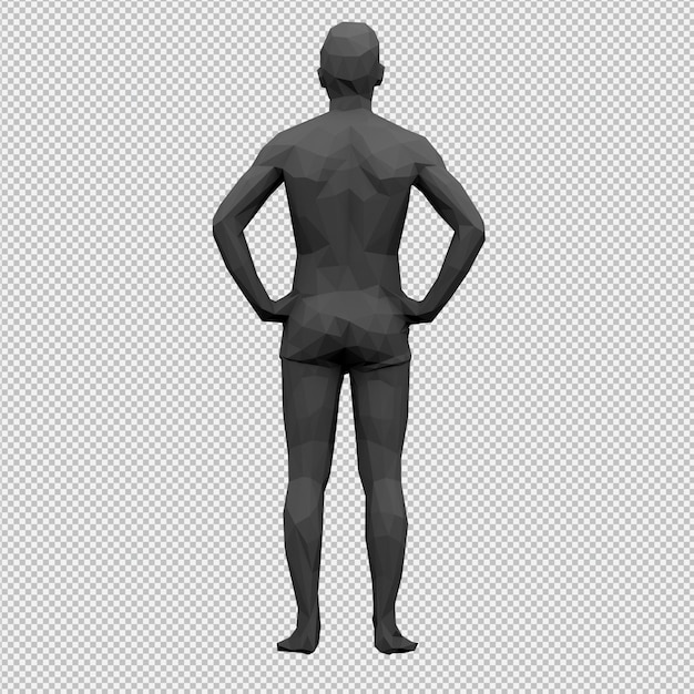 isometric male 3d render