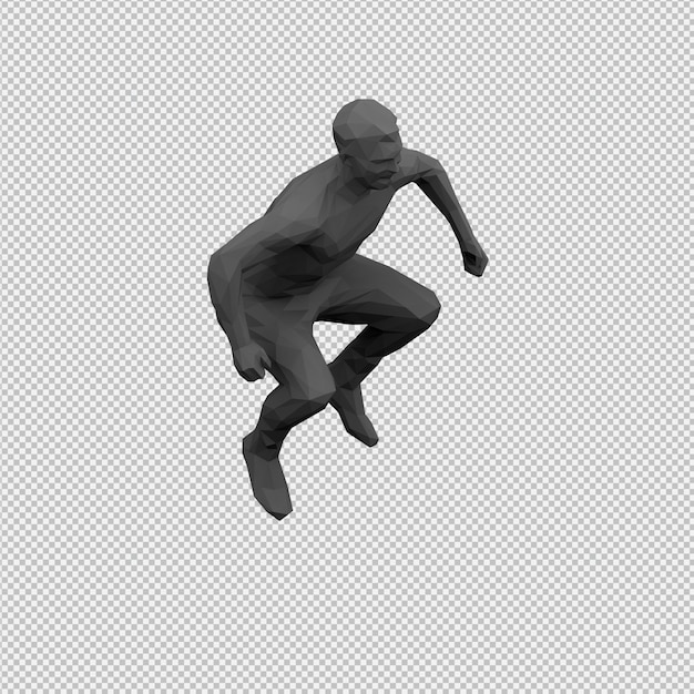 Isometric male 3D render