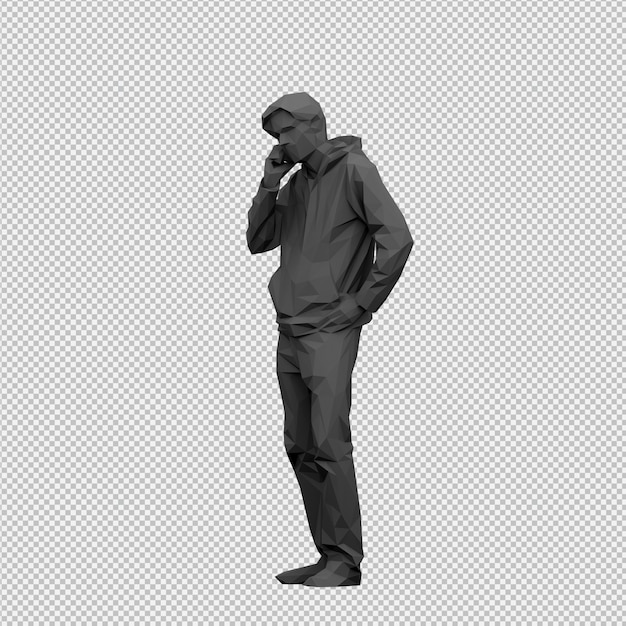 Isometric male 3D render