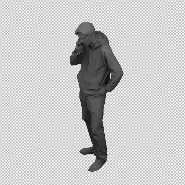 PSD isometric male 3d render