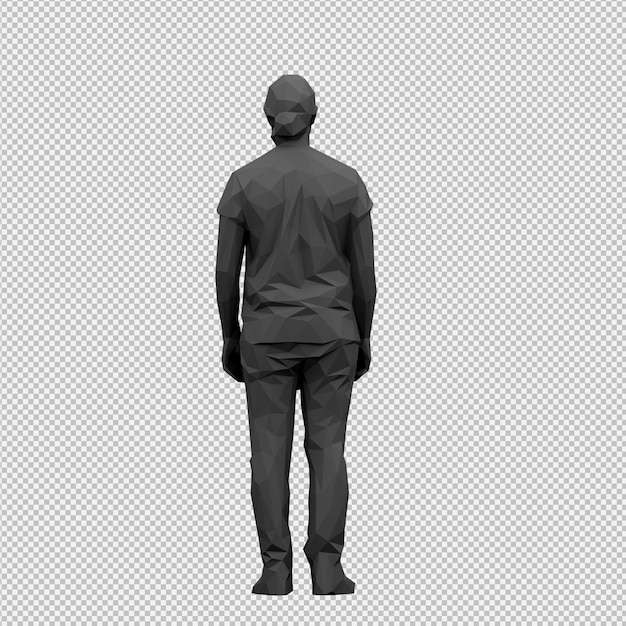 PSD isometric male 3d render