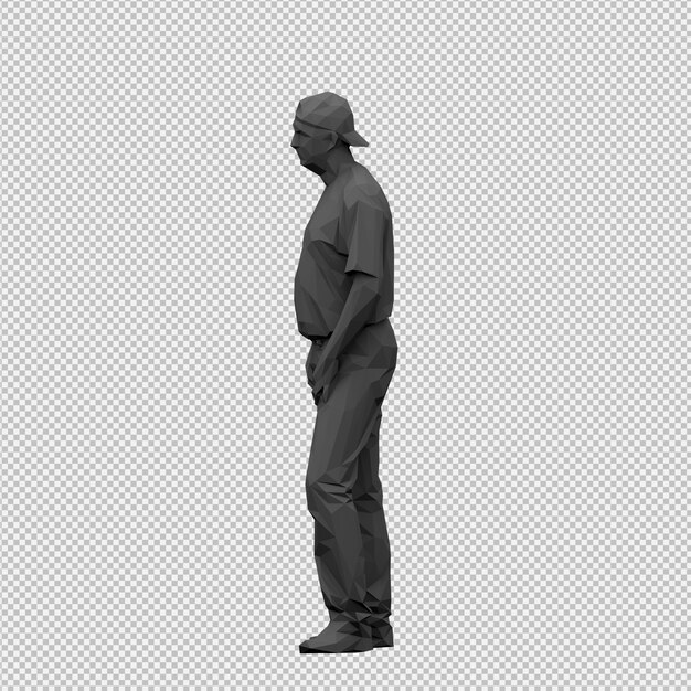 PSD isometric male 3d render