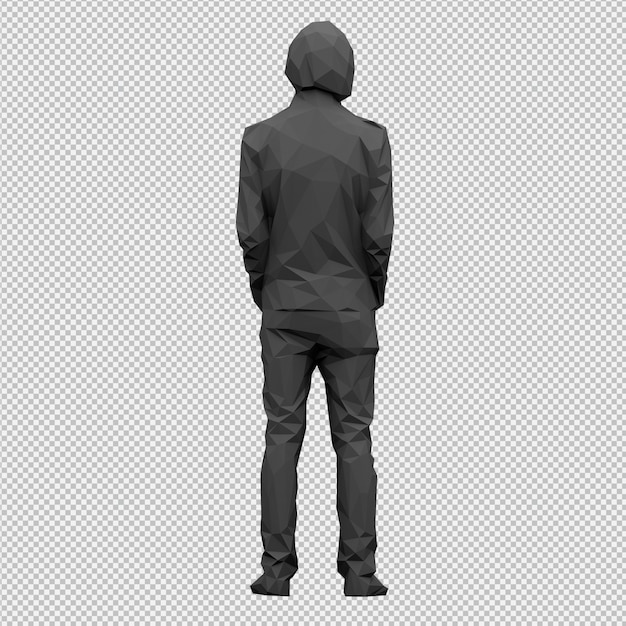 Isometric male 3D render