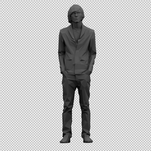 isometric male 3d render