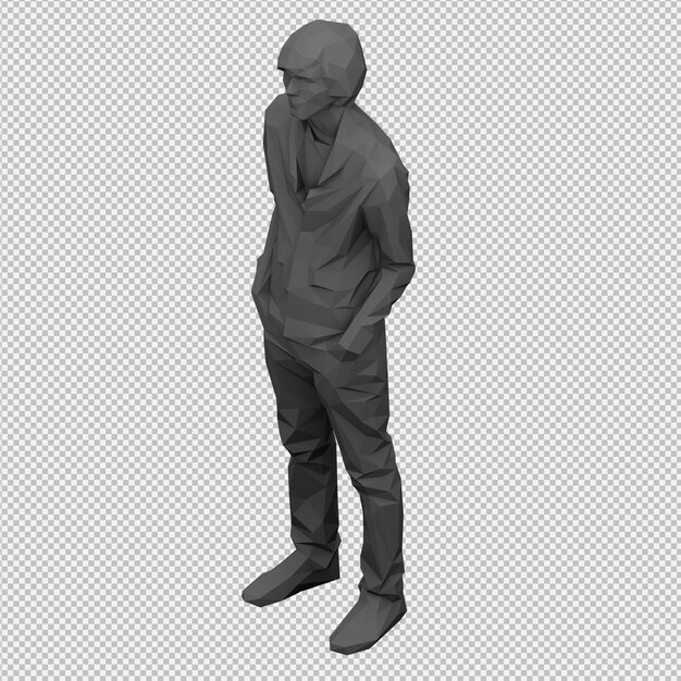 PSD isometric male 3d render