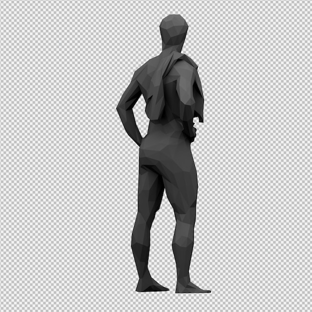 Isometric male 3d render