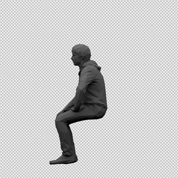 Изометрические мужской 3D визуализации