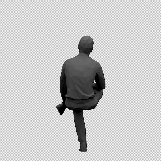 isometric male 3d render