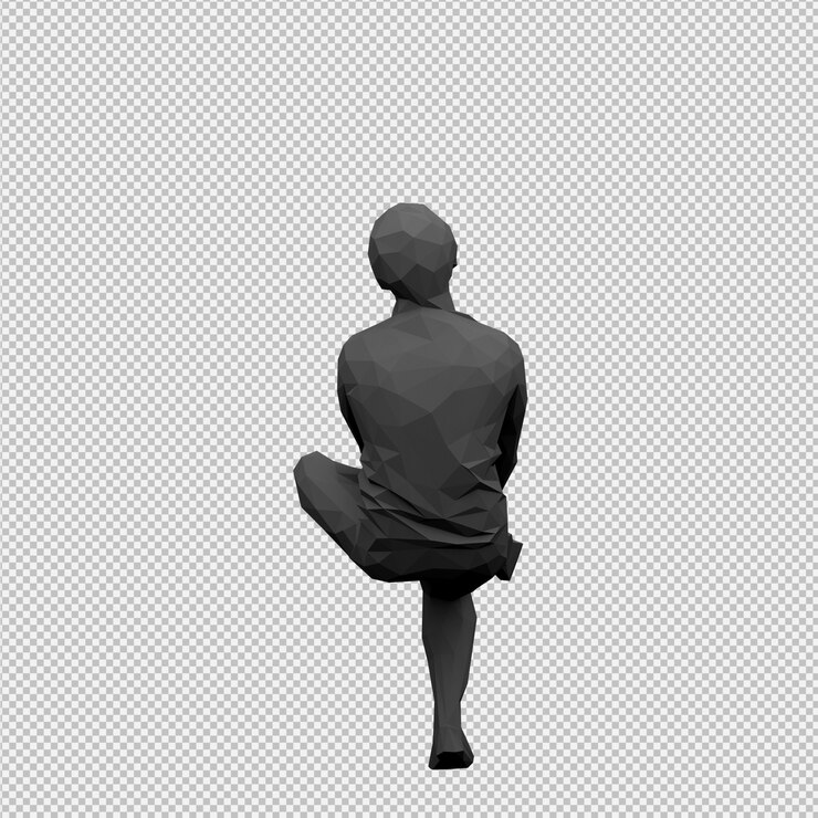 PSD изометрические мужской 3d визуализации