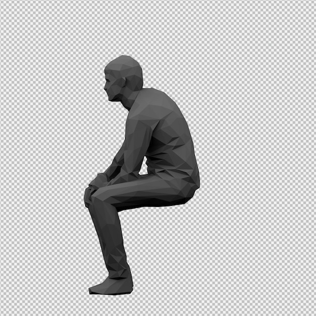 isometric male 3d render