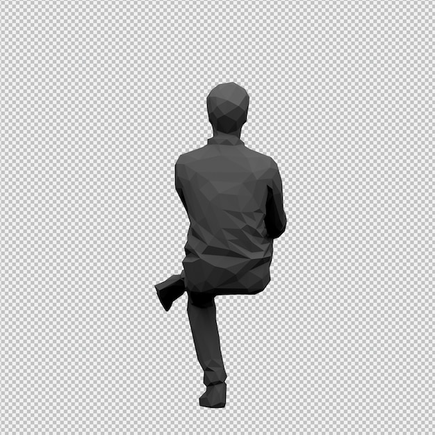 isometric male 3d render