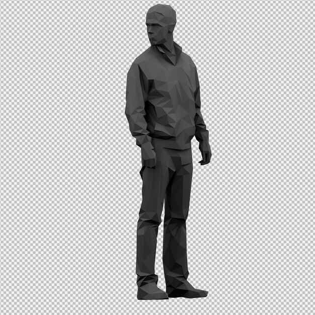 Isometric male 3d render