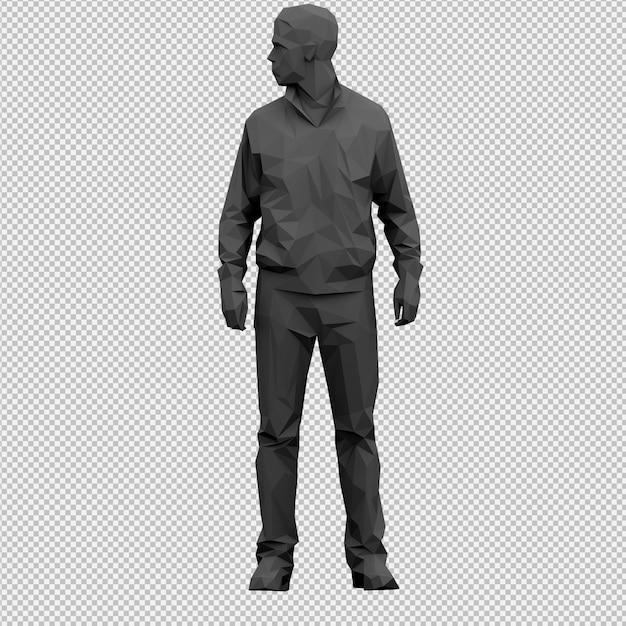 PSD isometric male 3d render