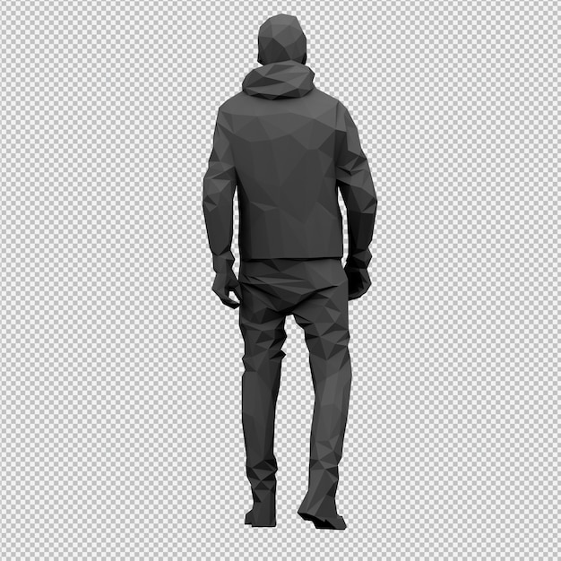 PSD isometric male 3d render