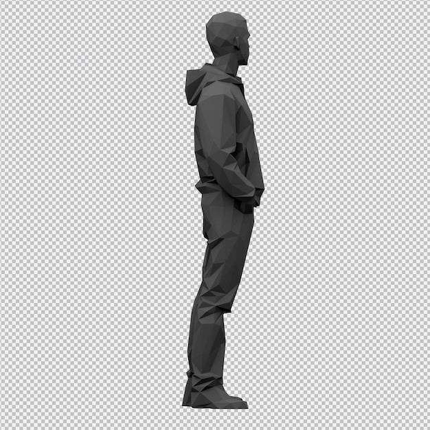 PSD isometric male 3d render